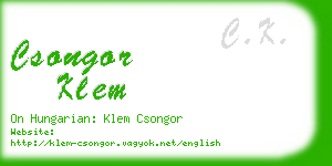 csongor klem business card